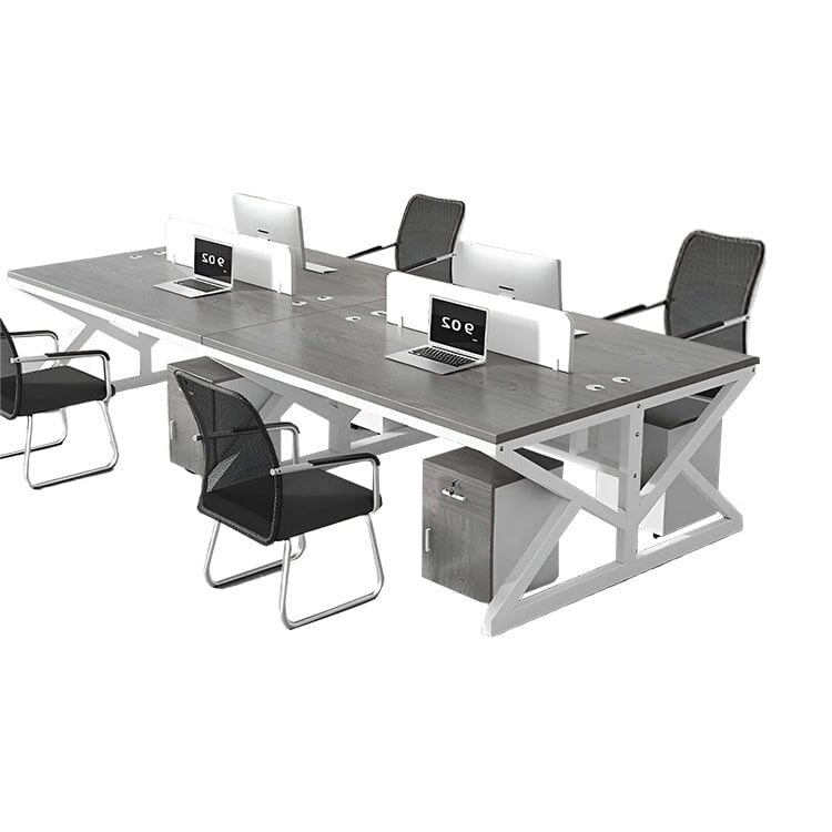 オフィスデスク　事務机　事務用デスク　学習机 　ワークデスク　トップパネル　配線穴　サイドキャビネット　炭素鋼フレーム　木目調　カスタマイズ可能　BGZ-K-071    