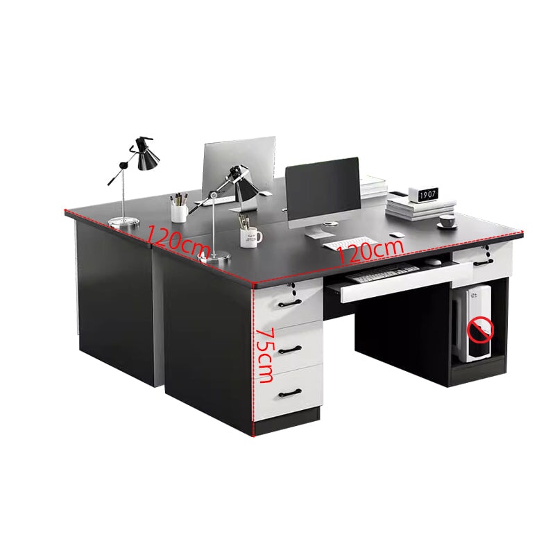 在宅ワーク用　引き出し付き　鍵付き　ＰＣ収納　ワークデスク　天板固定デスク　長方形タイプ　会社用　事務所用　シンプル　BGZ-T045