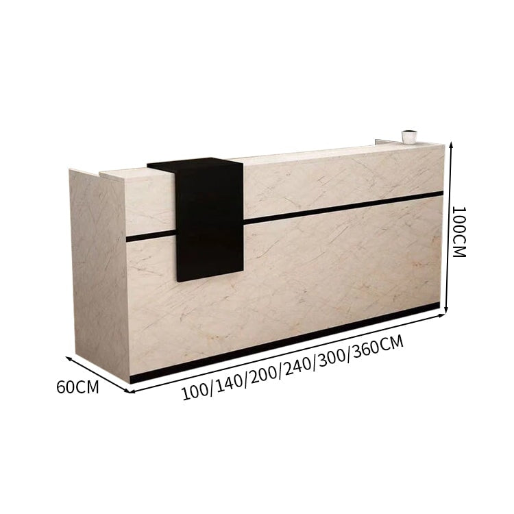 受付カウンター　レジカウンター　オフィス受付　カウンター　焼付塗装　オープン収納　鍵付き引き出し　マーブル模様　カスタマイズ可能　JDT-072　