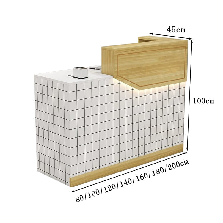 エコ板材　扉付き収納　引き出し　錠付き　上部天板　配線孔　LEDライト　広め　ゆとり　受付カウンター　カウンター　レジ台　すっきり　シンプル　機能的　ホワイト　カスタマイズ可能