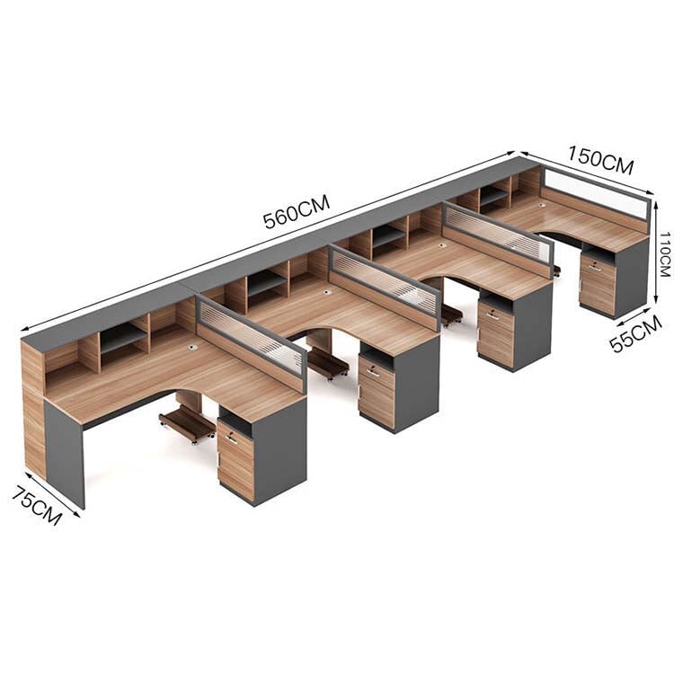 オフィスデスク　ワークデスク　パソコンデスク　事務用デスク　配線孔　アルミ合金フレーム　収納棚　サイドキャビネット　ナチュラル　カスタマイズ可能　BGZ-227 