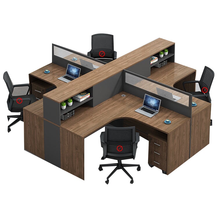 オフィスデスク　事務用デスク　ワークデスク　パソコンデスク　収納棚　サイドキャビネット　トップパネル　ウォールナット　カスタマイズ可能　BGZ-224 -  