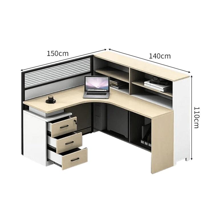 収納棚　キャビネット　防音パーティション　エコ板材　Ｌ字型　デスク　オフィスデスク　ワークデスク　実用　機能的　洗練　カスタマイズ可能　BGZ-C030