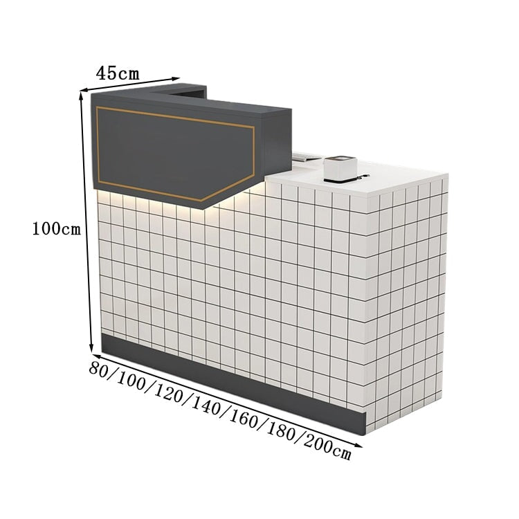 エコ板材　扉付き収納　引き出し　錠付き　上部天板　配線孔　LEDライト　広め　ゆとり　受付カウンター　カウンター　レジ台　すっきり　シンプル　機能的　ホワイト　カスタマイズ可能