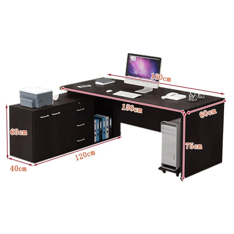 ワークデスク　オフィスデスク　エグゼクティブデスク　事務デスク　サイドキャビネット　オープン収納　扉付き　幕板　引き出し　シンプル　ナチュラル　LBZ-K025 -  