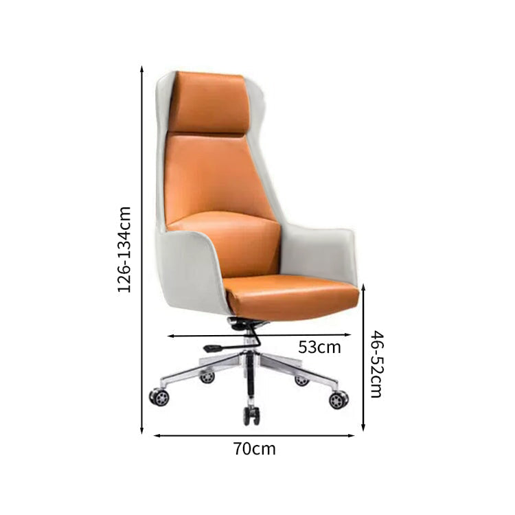 エルゴノミクス × レザー 高機能オフィスチェア｜ロッキング＆昇降機能付き ワークチェア