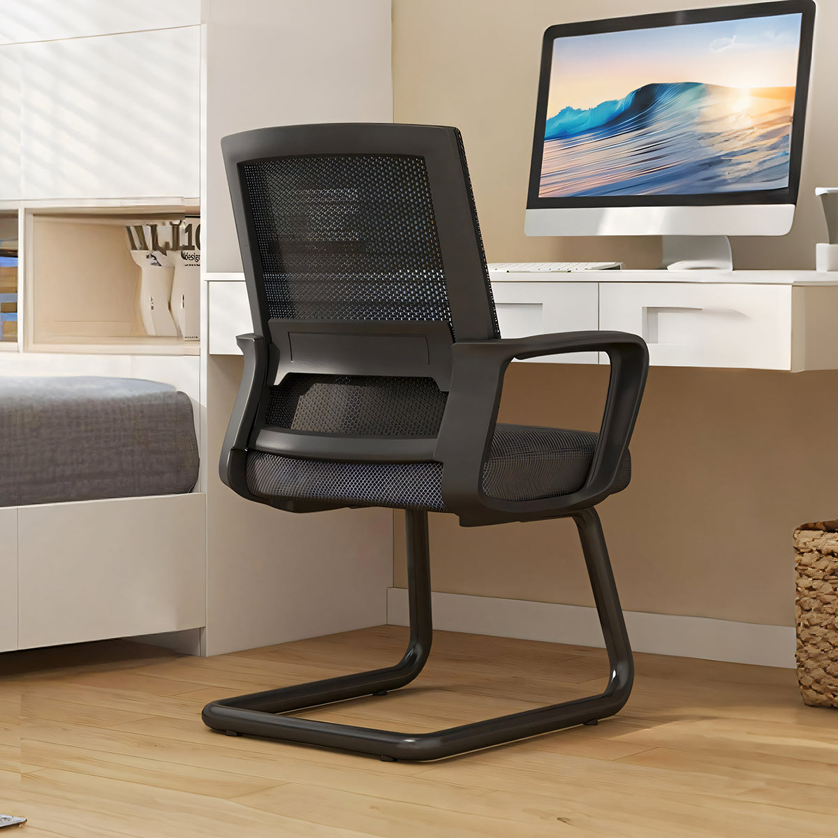 人間工学　ラテックス　ウレタン　メッシュ生地　可動式ランバーサポート　ワークチェア　オフィスチェア　チェア　エルゴノミクスデザイン　シンプル　ブラック　