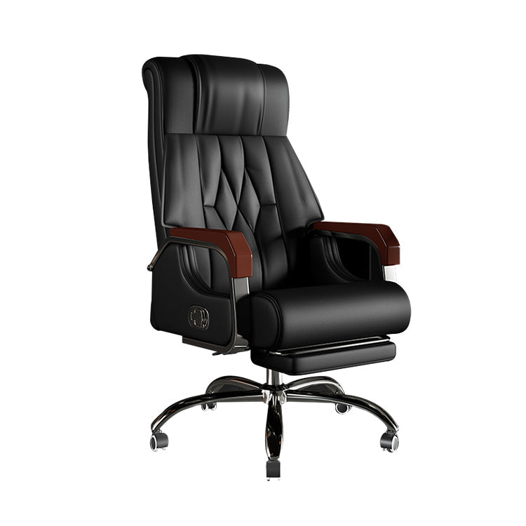 オフィスチェア　昇降回転可能　リクライニング機能　クッション　本革レザー　背もたれ　人間工学
