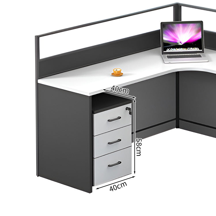 L字型パーティションデスク｜三段収納棚 × バイカラー × エコ素材使用