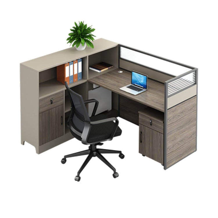 サイドキャビネット　収納棚　パーティション　仕切りパネル　ワークデスク　オフィスデスク　コンセント組付け可能　ウォールナット　カスタマイズ可能　BGZ-K006