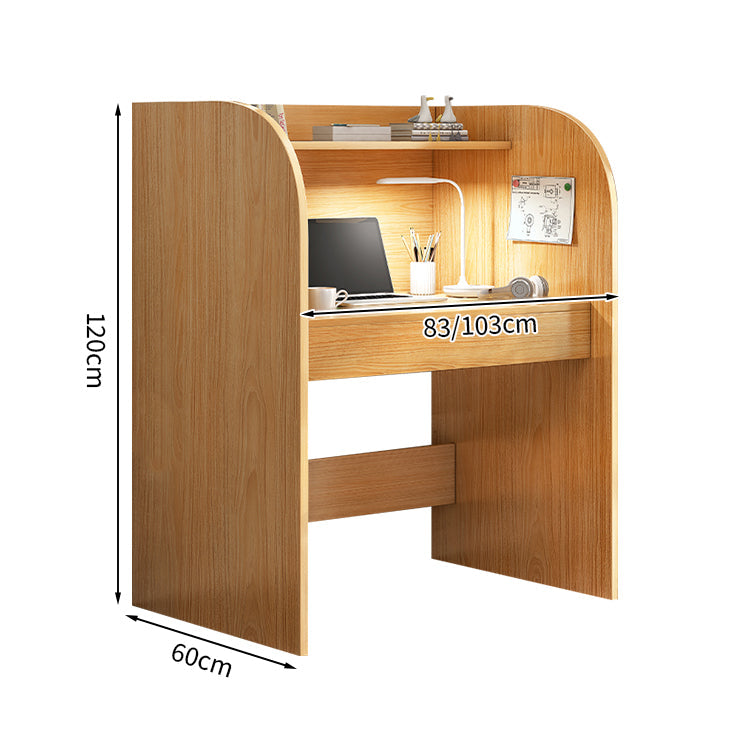 オフィスデスク　デスク　自習室用デスク　事務机　木目調　Ｒ加工　本棚　Ｒ加工　配線孔付き　