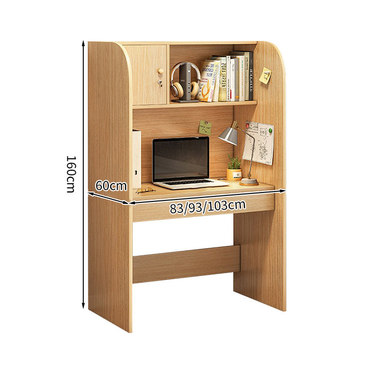 オフィスデスク　デスク　自習室用デスク　事務机　木目調　Ｒ加工　本棚　Ｒ加工　配線孔付き　