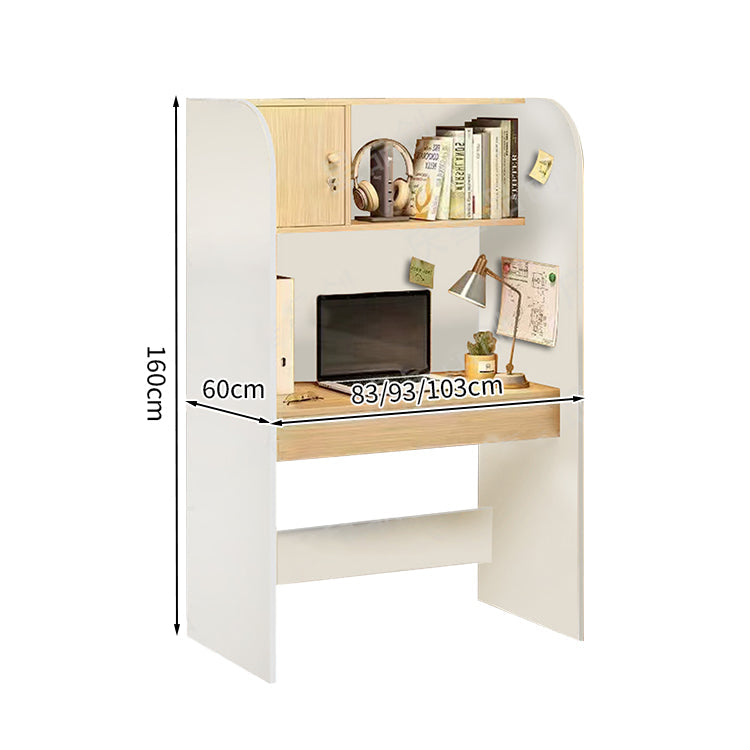 オフィスデスク　デスク　自習室用デスク　事務机　木目調　Ｒ加工　本棚　Ｒ加工　配線孔付き　