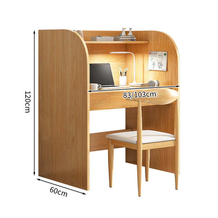 オフィスデスク　デスク　自習室用デスク　事務机　木目調　Ｒ加工　本棚　Ｒ加工　配線孔付き　BGZ-T142