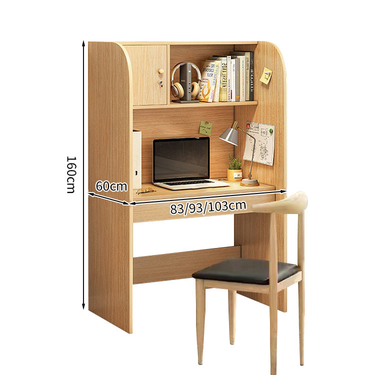 オフィスデスク　デスク　自習室用デスク　事務机　木目調　Ｒ加工　本棚　Ｒ加工　配線孔付き　BGZ-T142