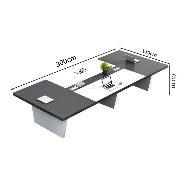 配線ボックス付き×上質デザインの大型ミーティングデスク