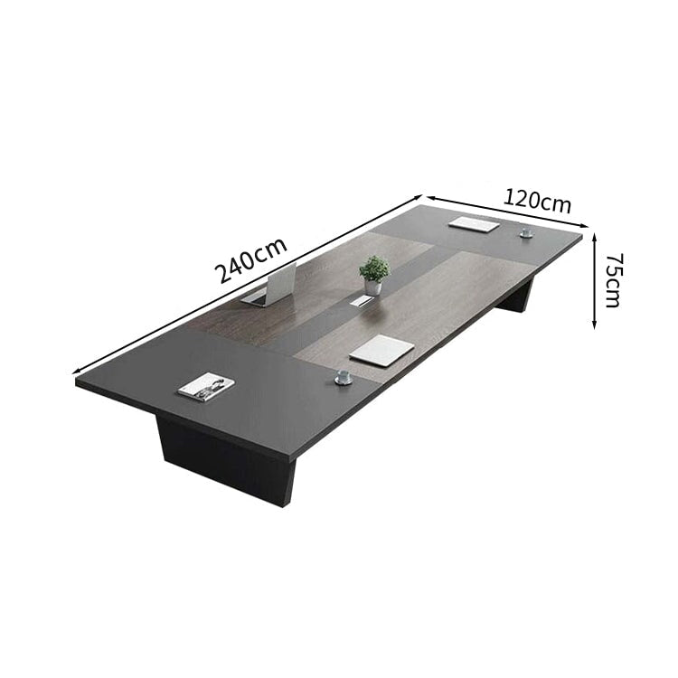 配線ボックス付き×上質デザインの大型ミーティングデスク