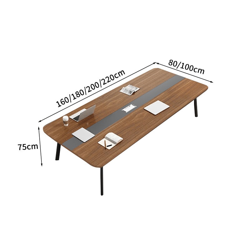 炭素鋼脚　八の字構造　安定性　開放感　Ｒ仕上げ　エコ板材　配線ボックス　テーブル　ミーティング　会議テーブル　木目調　バイカラー　落ち着き　ホワイト　カスタマイズ可能　HYZ-K-017