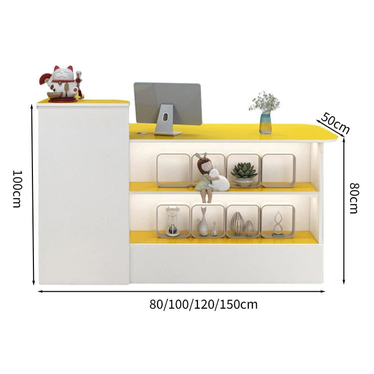 受付カウンター　レジカウンター　オフィス受付　鍵付き　配線穴付き　角丸　シンプル　ホワイト　カスタマイズ可能　JDT-M-104