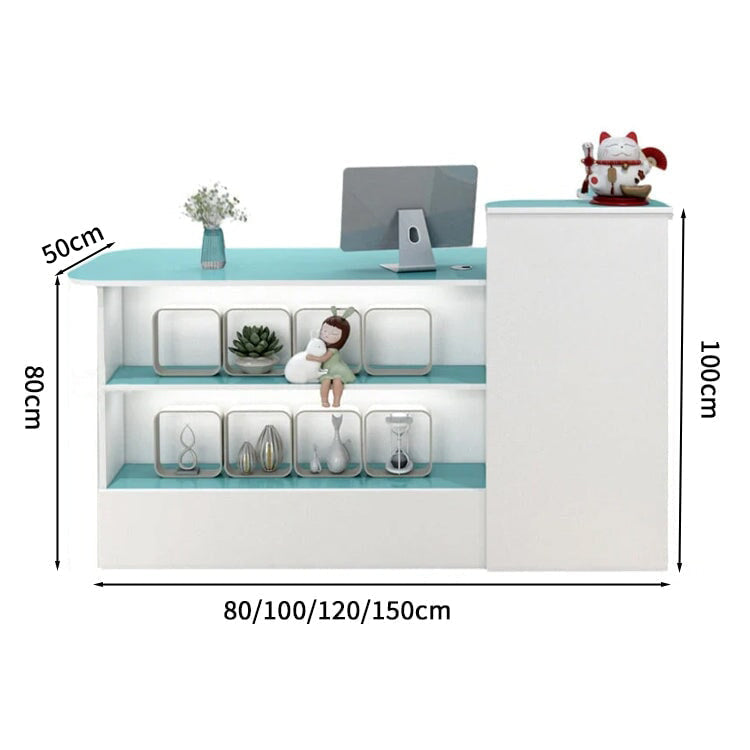 受付カウンター　レジカウンター　オフィス受付　鍵付き　配線穴付き　角丸　シンプル　ホワイト　カスタマイズ可能　JDT-M-104