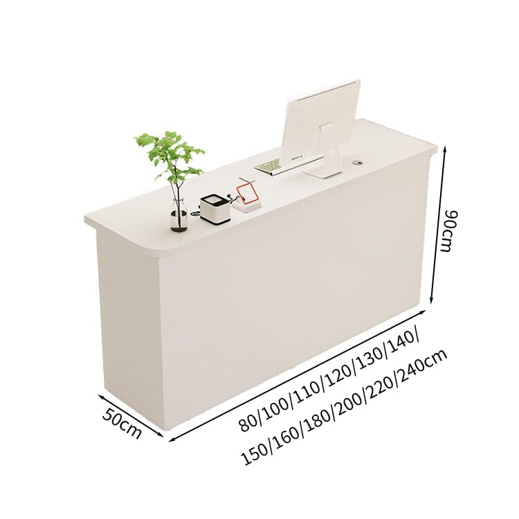 受付カウンター　レジカウンター　カウンター　角丸　配線孔付き　錠付き　引出し付き　シンプルホワイト　カスタマイズ可能　