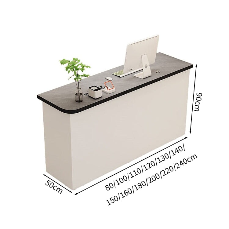 受付カウンター　レジカウンター　カウンター　角丸　配線孔付き　錠付き　引出し付き　シンプルホワイト　カスタマイズ可能　