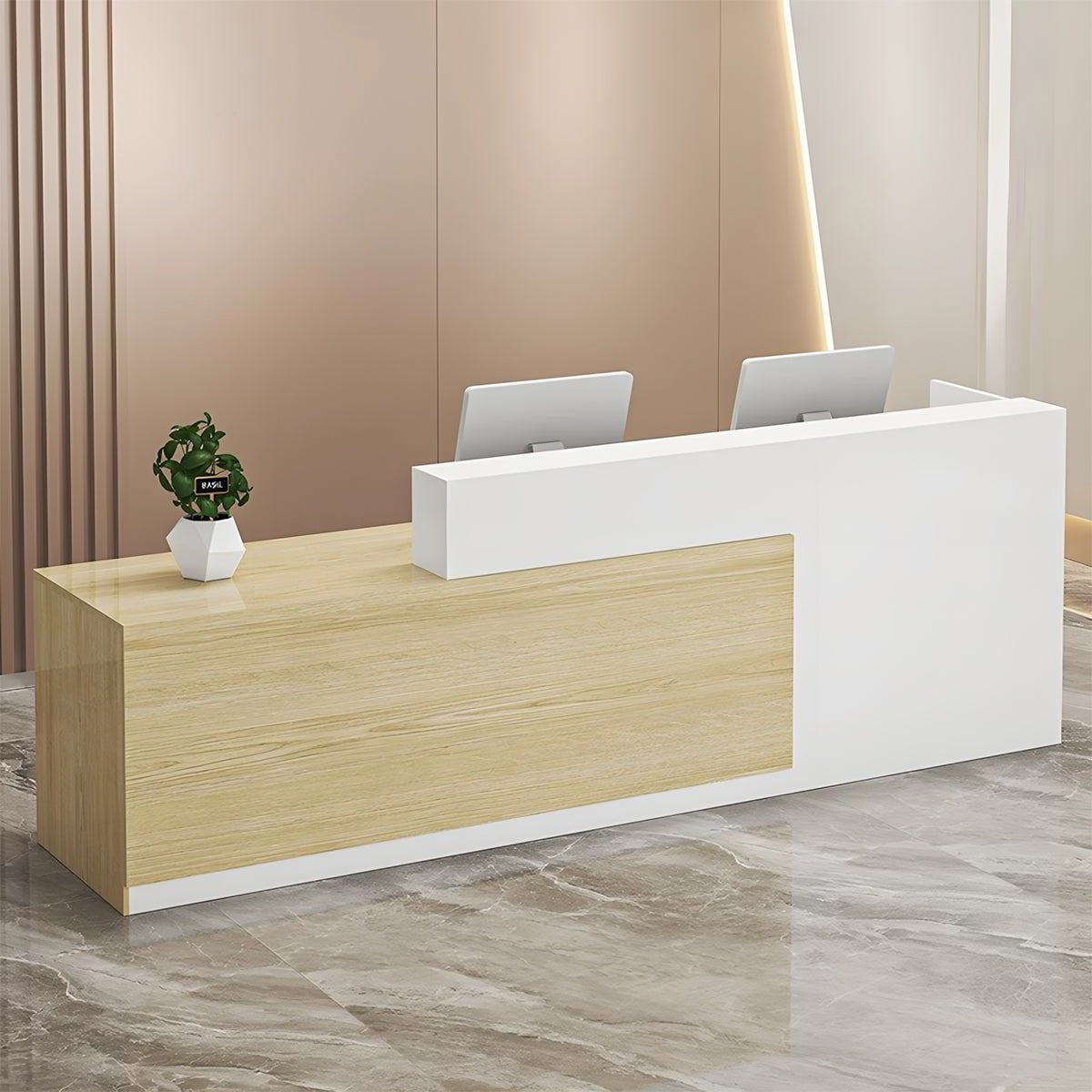 大容量収納付き 受付カウンター｜メラミン化粧板仕上げ×カスタマイズ対応（オフィス×店舗向け）