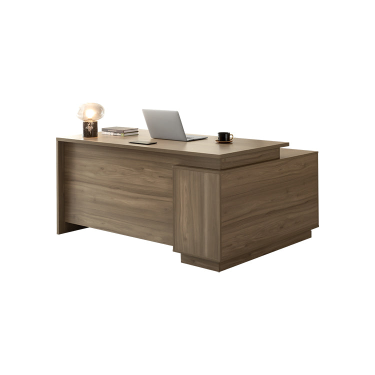 高級木目調×収納力抜群のL型オフィスデスク