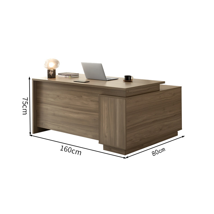 高級木目調×収納力抜群のL型オフィスデスク