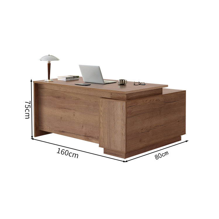 高級木目調×収納力抜群のL型オフィスデスク