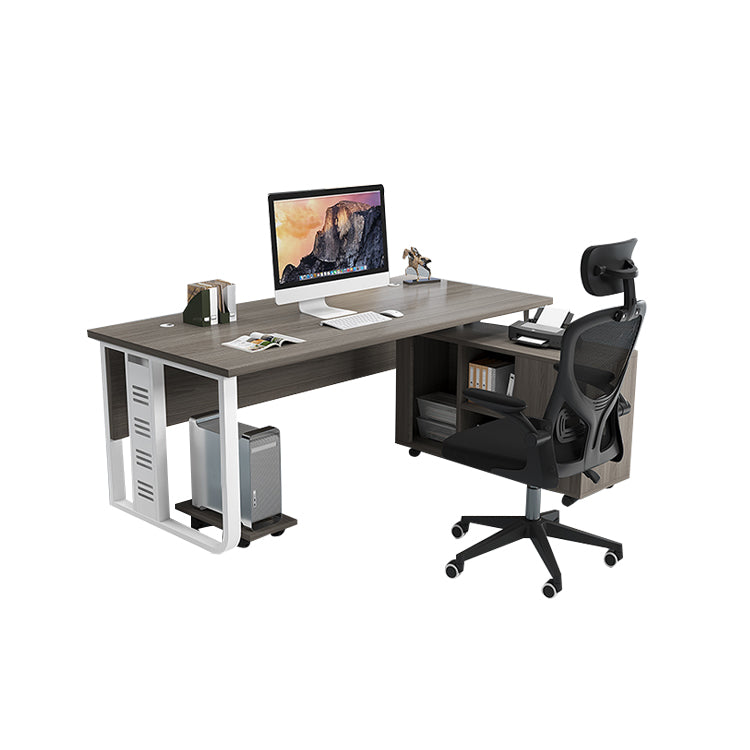 キャビネット　大容量　移動可能　幕板　安定性　デスク　ワークデスク　エグゼクティブ　配線穴キャップ　シンプル　木目調　機能的　ウォールナット　カスタマイズ可能　LBZ-K019