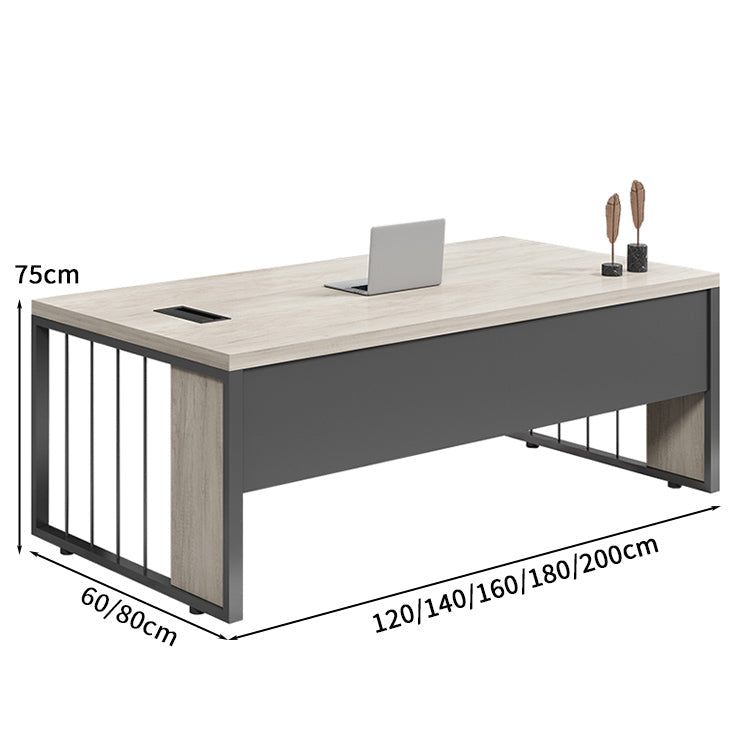 エグゼクティブデスク　役員デスク　事務机　パソコンデスク　デスク　配線ボックス　PC収納　ダイヤル錠　パーティクルボード　落ち着き　穏やか　洗練された　カスタマイズ可能　LBZ-S026