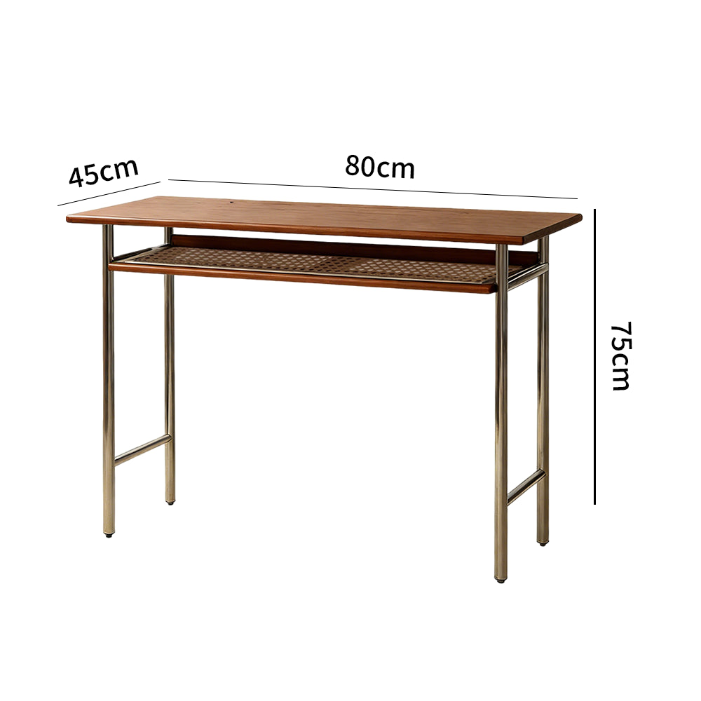 極細スチールデスク｜奥行き 45cm 省スペース｜収納スペース 50% 拡大対応