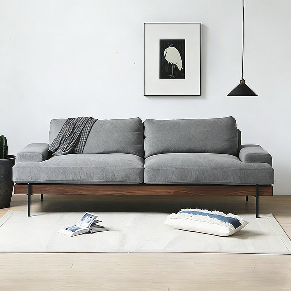 布製ハイブックソファ｜高反発スポンジ・天然木フレーム｜快適リラックス仕様