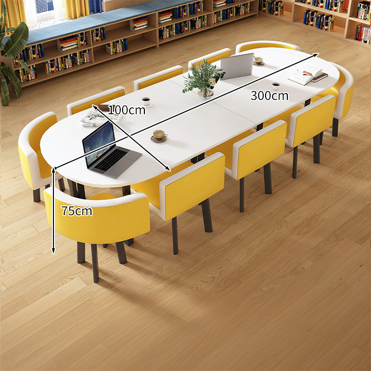 マーブル天板＆高反発チェア付き会議テーブルセット｜炭素鋼フレーム R仕上げ カスタマイズ対応