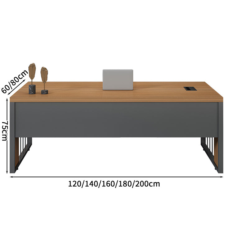 エグゼクティブデスク　役員デスク　事務机　パソコンデスク　デスク　配線ボックス　PC収納　ダイヤル錠　パーティクルボード　落ち着き　穏やか　洗練された　カスタマイズ可能　LBZ-S026