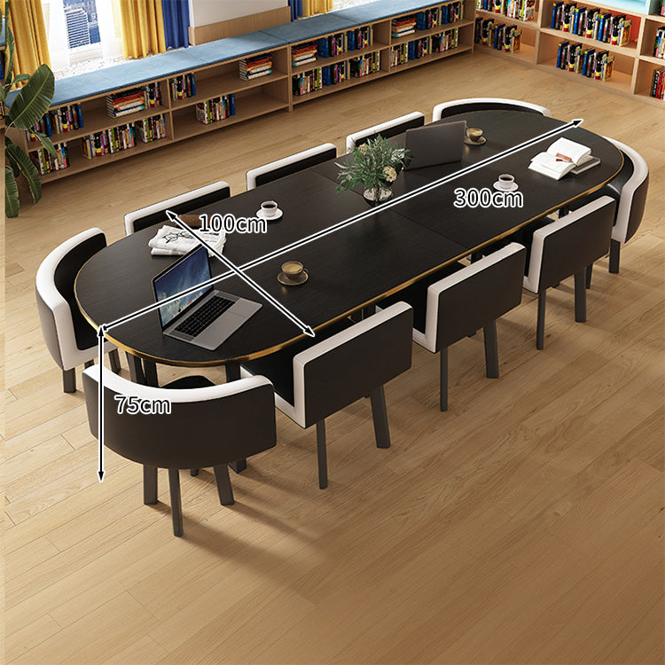 マーブル天板＆高反発チェア付き会議テーブルセット｜炭素鋼フレーム R仕上げ カスタマイズ対応