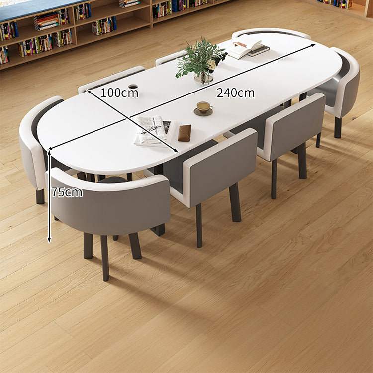 マーブル天板＆高反発チェア付き会議テーブルセット｜炭素鋼フレーム R仕上げ カスタマイズ対応