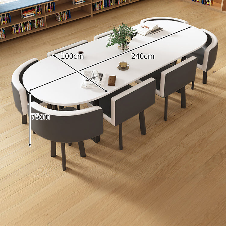 マーブル天板＆高反発チェア付き会議テーブルセット｜炭素鋼フレーム R仕上げ カスタマイズ対応