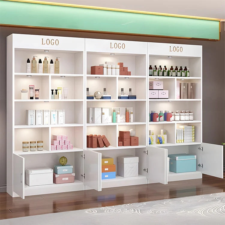 収納キャビネット｜厚棚板・多段式・カスタマイズ対応（ホワイト／ナチュラル 他）