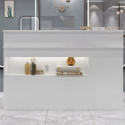 エコ素材受付カウンター｜メラミン木製×シンプルモダン｜ロゴカスタマイズ対応