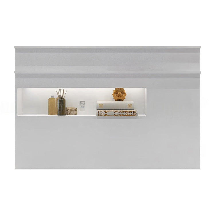 エコ素材受付カウンター｜メラミン木製×シンプルモダン｜ロゴカスタマイズ対応