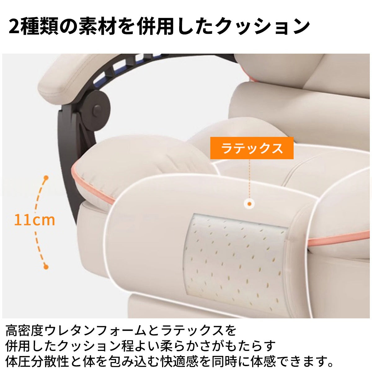 エルゴノミック プレミアムチェア｜ヘッドレスト付き ラテックス×ウレタンクッション PUレザー張り