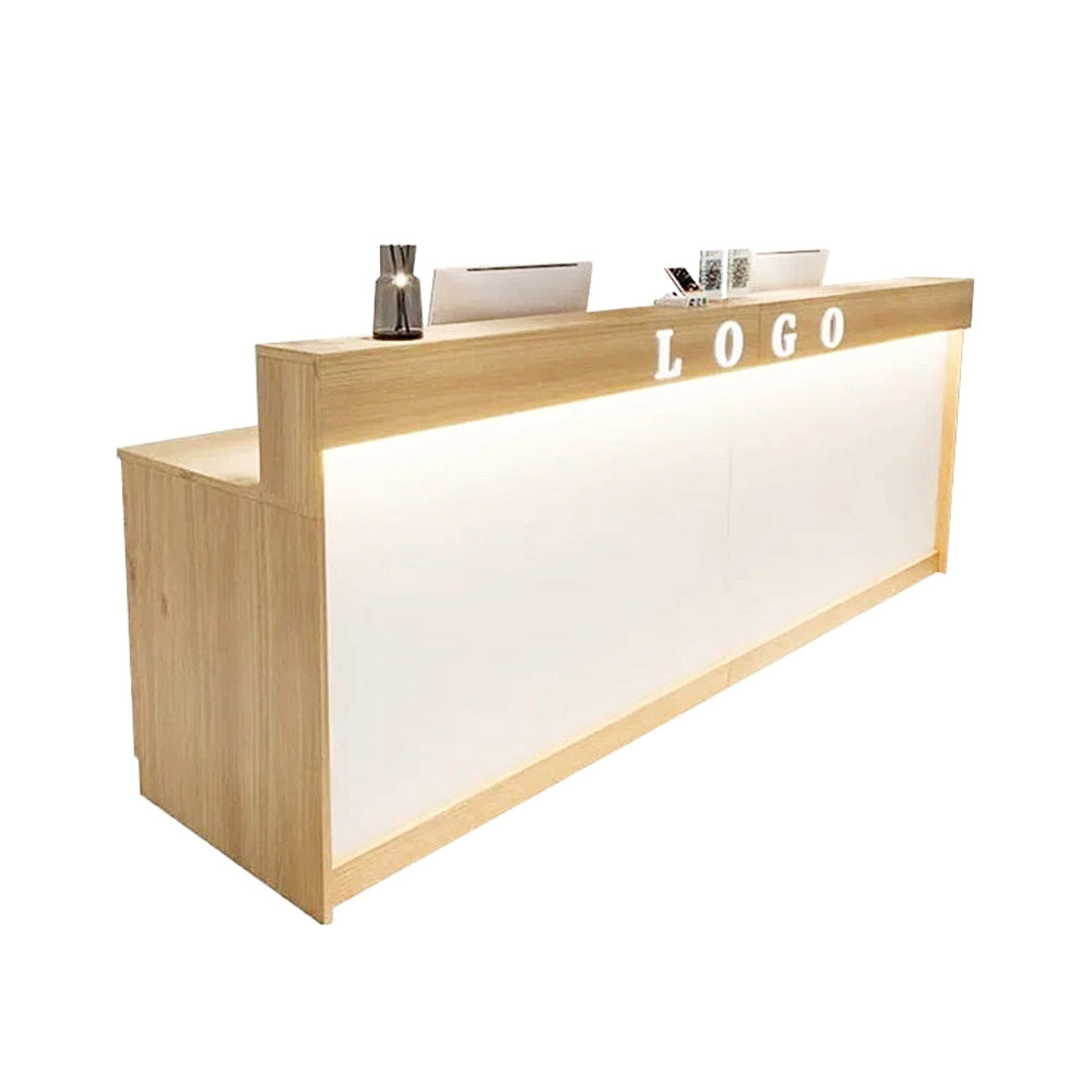 スタイリッシュな受付カウンター｜ナチュラル×メラミン化粧板｜カスタマイズ対応タイプ×サイズ選択可