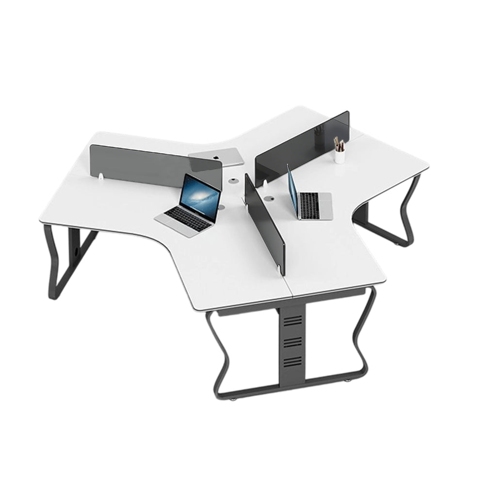 「フレックスライン」異形オフィスデスク｜チーム作業に最適な変形ワークステーション