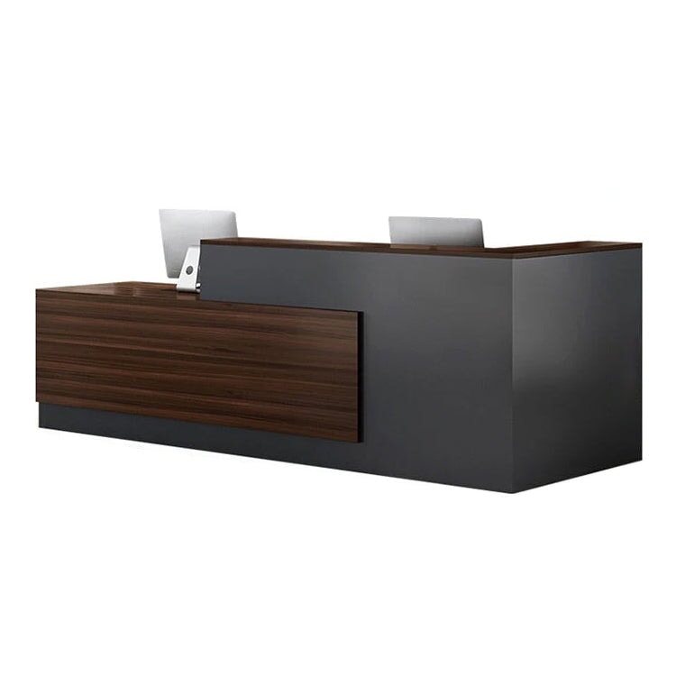 空間にやさしく溶け込む、木目調のナチュラル受付カウンター