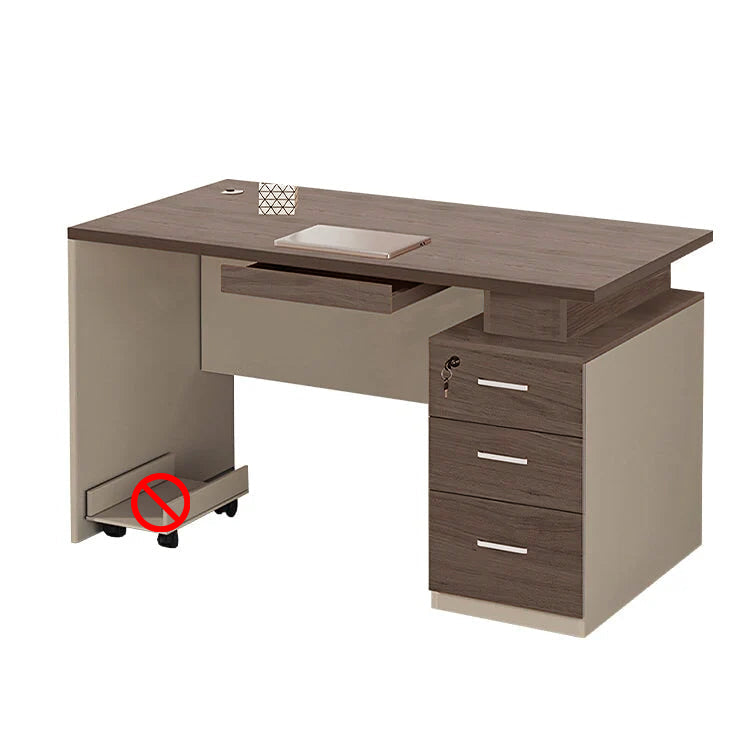 配線孔あり　収納機能　引き出し付き　エコ板材　長方形タイプ　事務机　パソコンデスク　ワークデスク　オフィスデス　会社用　事務所用　在宅ワーク用　シンプル　BGZ-T043　