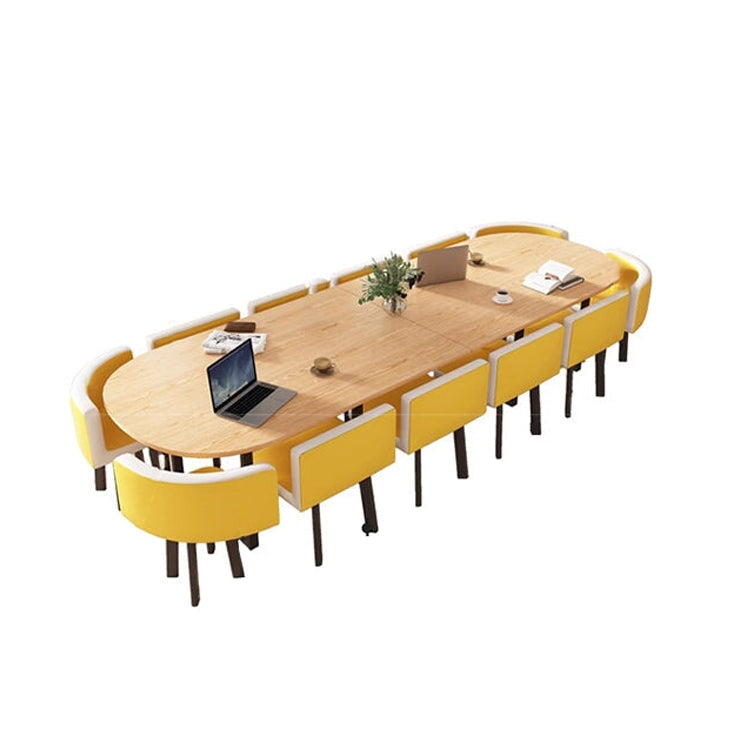 Ｒ仕上げ　炭素鋼フレーム　広い天板　マーブル柄　テーブル　会議テーブル　チェア　セット　高反発ウレタン　柔らか　シンプル　上質　ホワイト　カスタマイズ可能　HYZ-C043